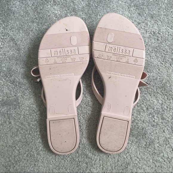Melissa Pale Pink Rubber Harmonic Sweet Bow Sandal Flip Flops EUC Size 5 - Picture 8 of 9